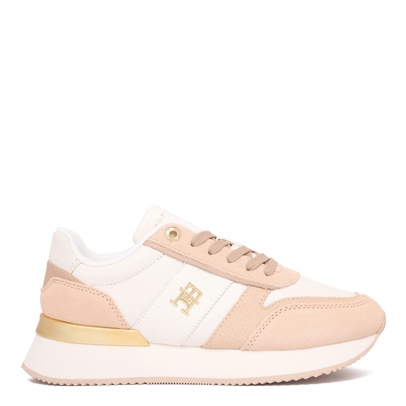 화이트 AND 핑크 TH FASHION 러너 스니커즈